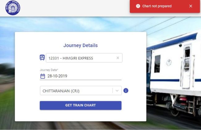 chart vacancy in train