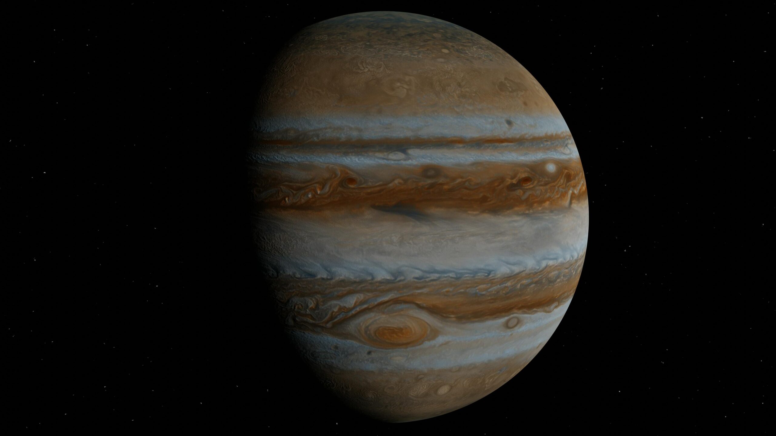 High-resolution image of Jupiter capturing its iconic Great Red Spot and swirling clouds.